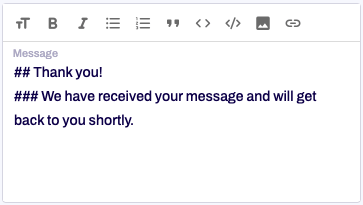 Text input field with icons via which Markdown can be applied.